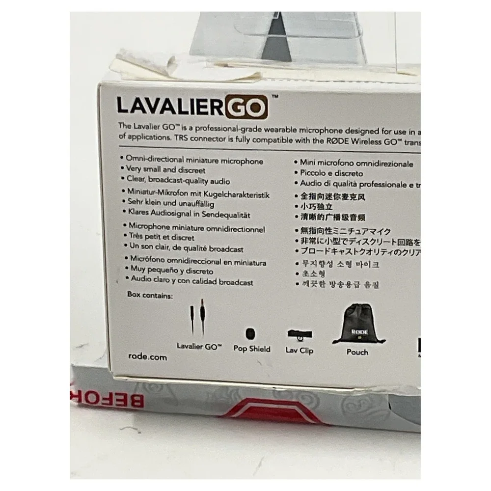 RØDE Lavalier GO Professional Wearable Microphone 3.5mm TRS - New‎ Open Box